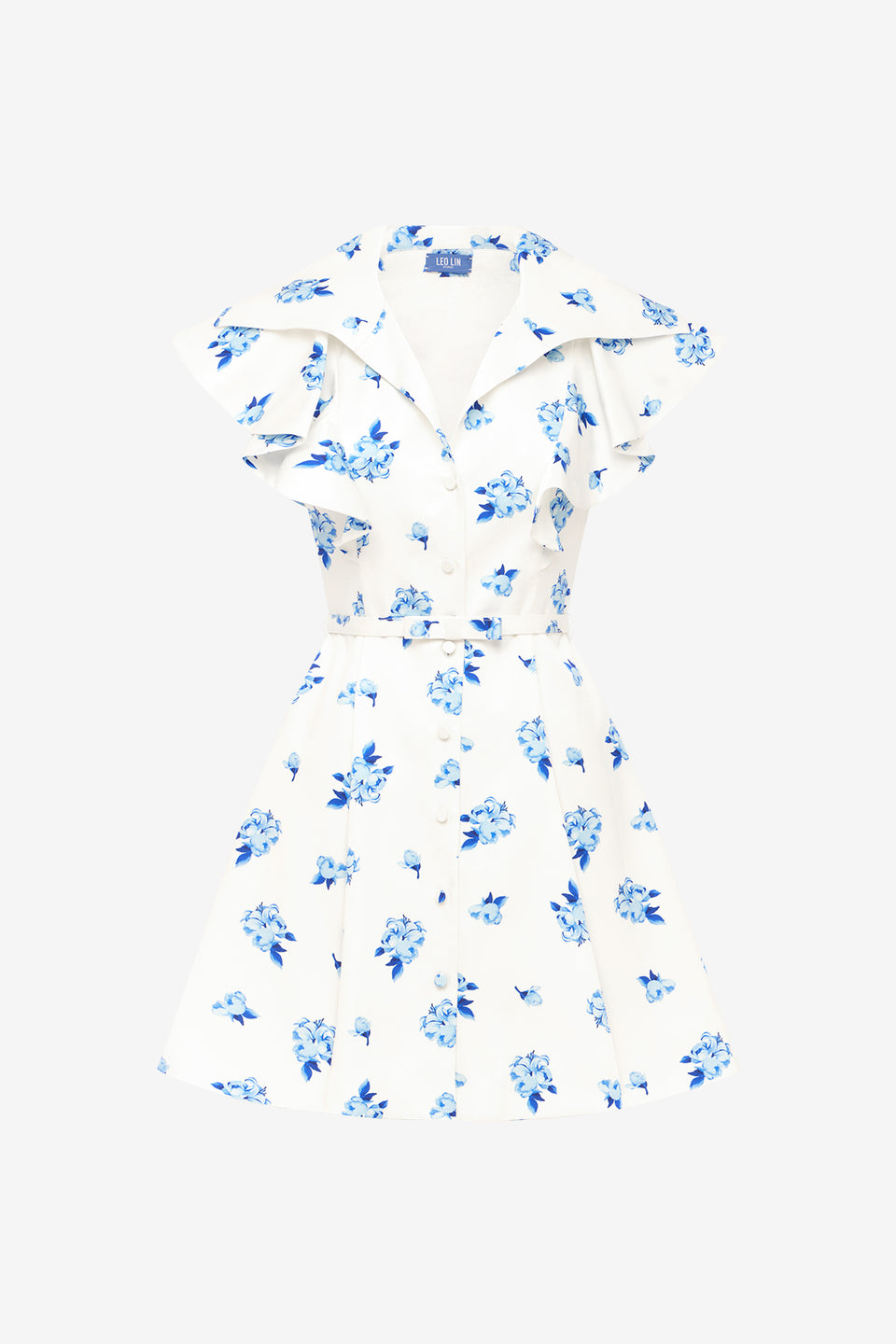 Exclusive LEO LIN Isla Mini Dress - Ditsy Floral Print in Snow