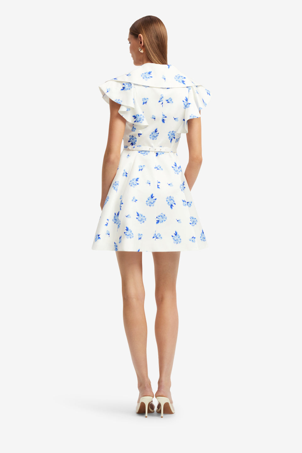 Exclusive LEO LIN Isla Mini Dress - Ditsy Floral Print in Snow