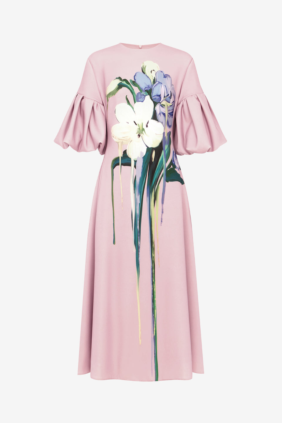 Exclusive LEO LIN Everly Midi Dress - Bouquet Print in Pastel Pink