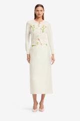 Quinn Embellished Wool Midi Skirt - Wildflower Skirts