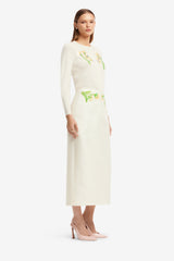 Quinn Embellished Wool Midi Skirt - Wildflower Skirts