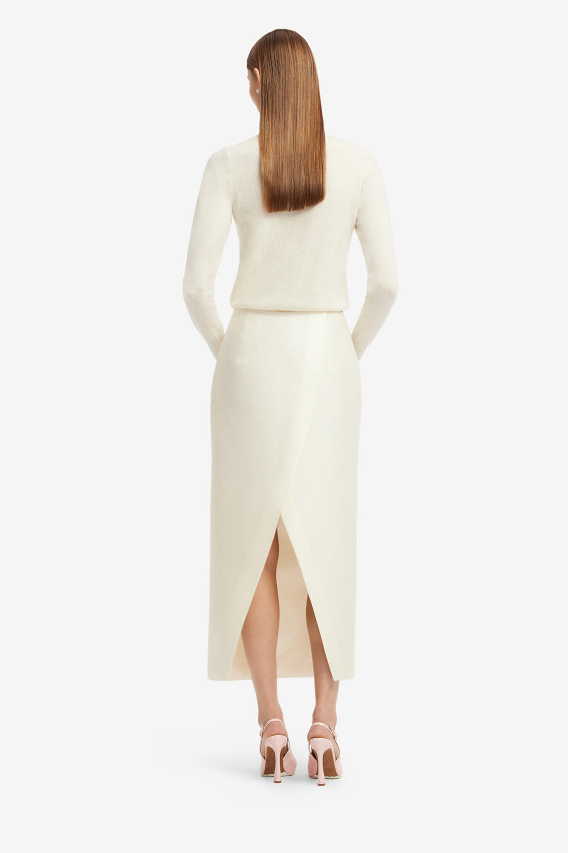 Exclusive LEO LIN Quinn Embellished Wool Midi Skirt - Wildflower