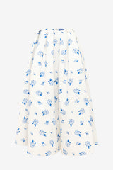 Victoria Puff Maxi Skirt - Ditsy Floral Print in Snow Skirts