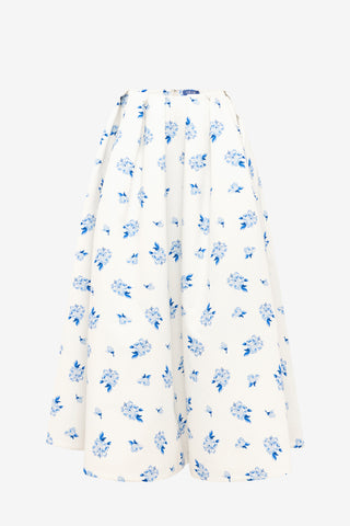 Exclusive LEO LIN Victoria Puff Maxi Skirt - Ditsy Floral Print in Snow