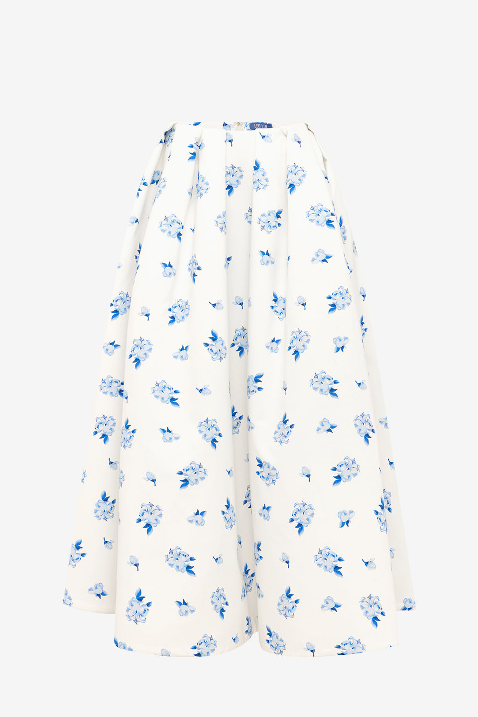 Exclusive LEO LIN Victoria Puff Maxi Skirt - Ditsy Floral Print in Snow