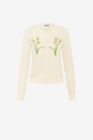 Exclusive LEO LIN Claire Embellished Knit Cardigan - Wildflower