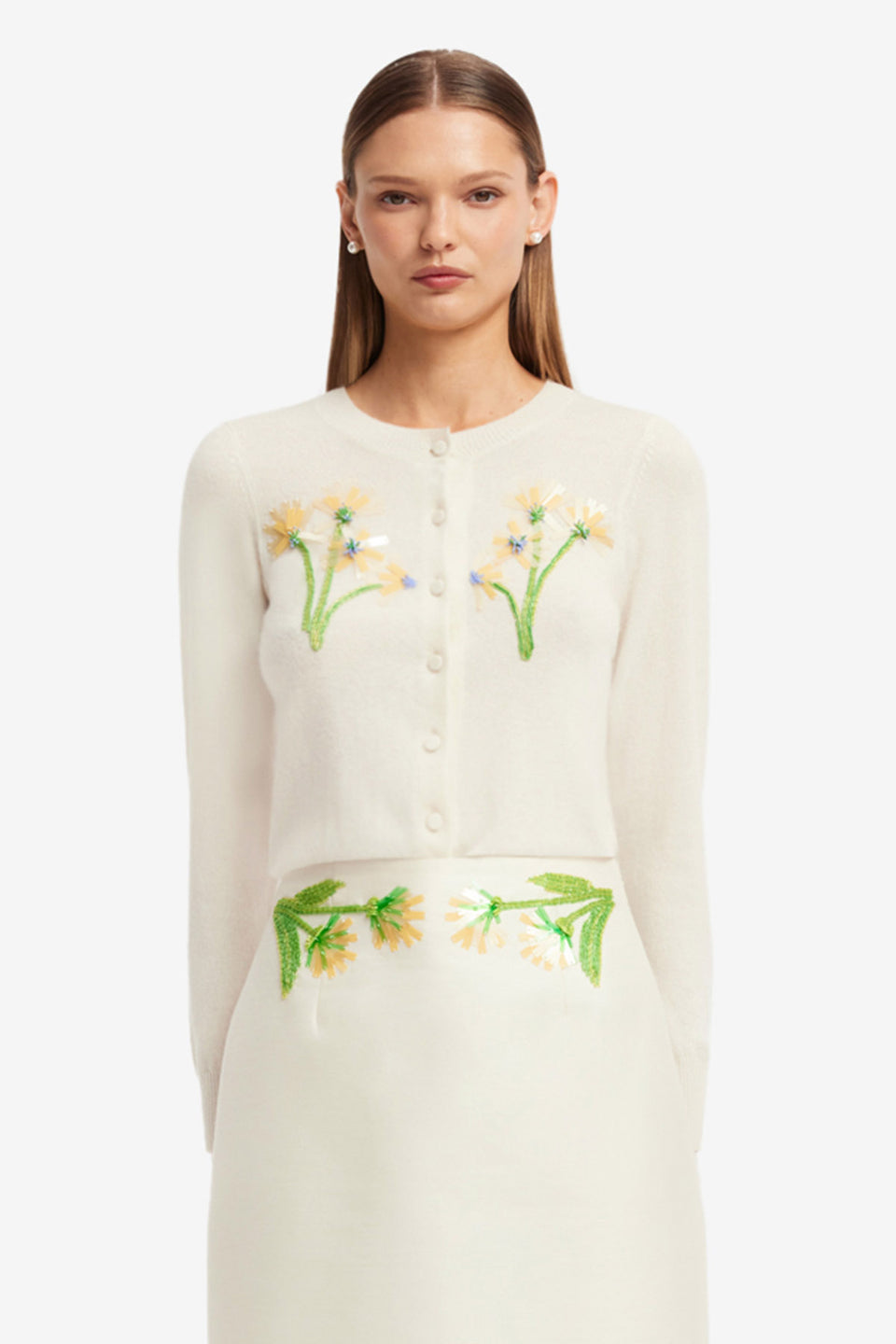 Exclusive LEO LIN Claire Embellished Knit Cardigan - Wildflower