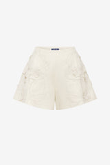 Abby Appliqué Shorts - Snow Shorts