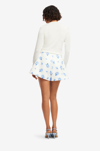 Abby Shorts - Ditsy Floral Print in Snow Shorts