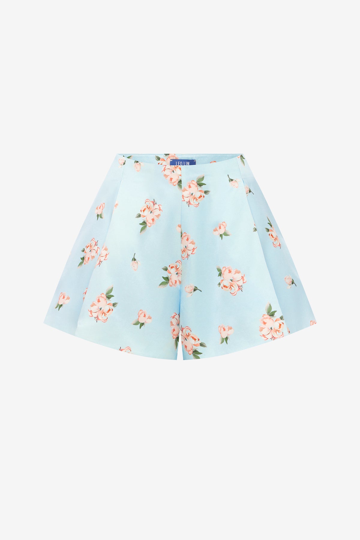 Abby Shorts - Ditsy Floral Print in Blue – LEO LIN