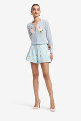 Abby Shorts - Ditsy Floral Print in Blue Shorts