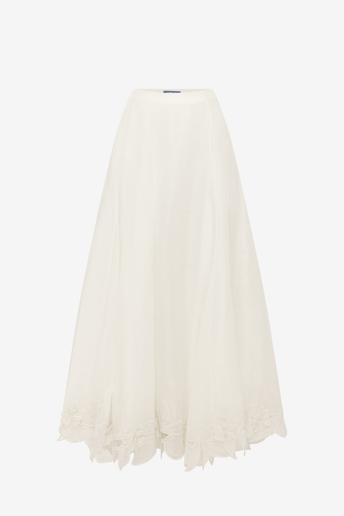 Exclusive LEO LIN Leila Applique Midi Skirt - Snow