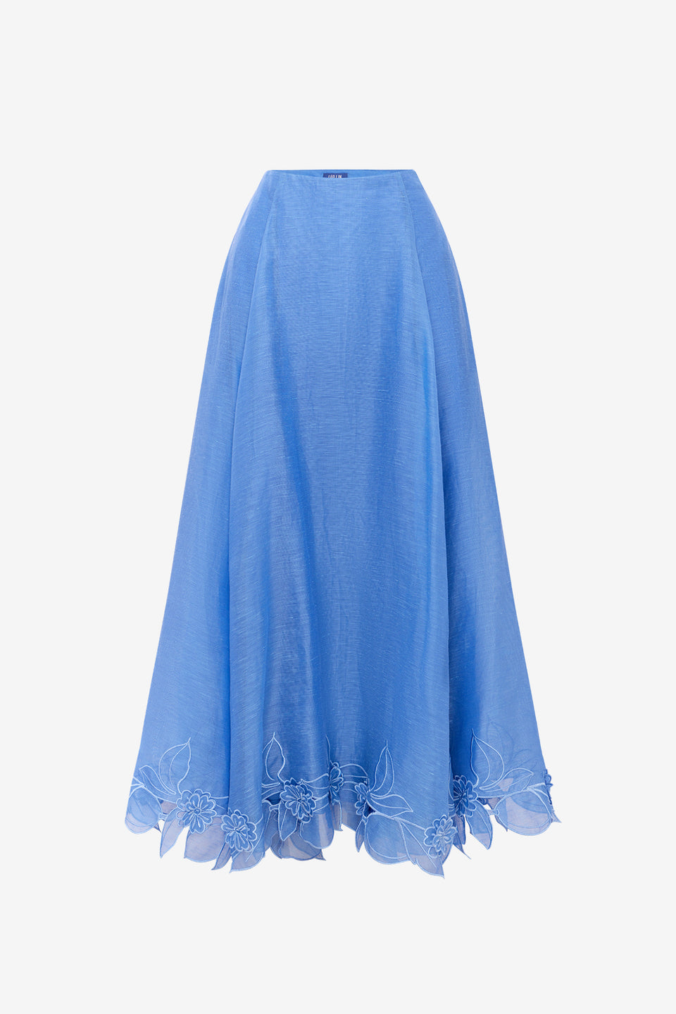 Exclusive LEO LIN Leila Applique Midi Skirt - Azure