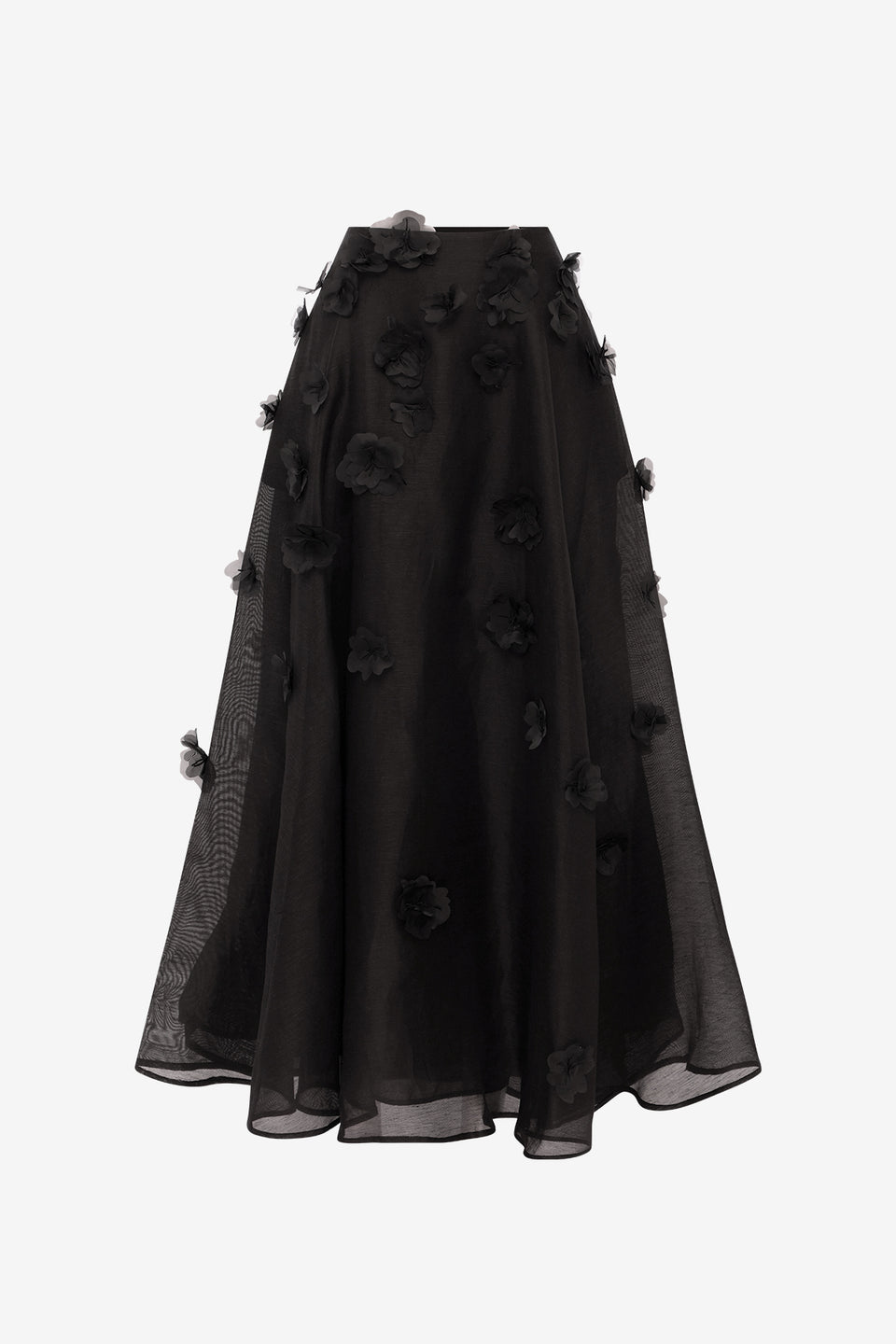 Exclusive LEO LIN Leila Petal Midi Skirt - Ebony