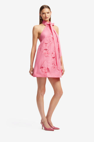 Lola Appliqué Halterneck Mini Dress - Fuchsia Dress Mini