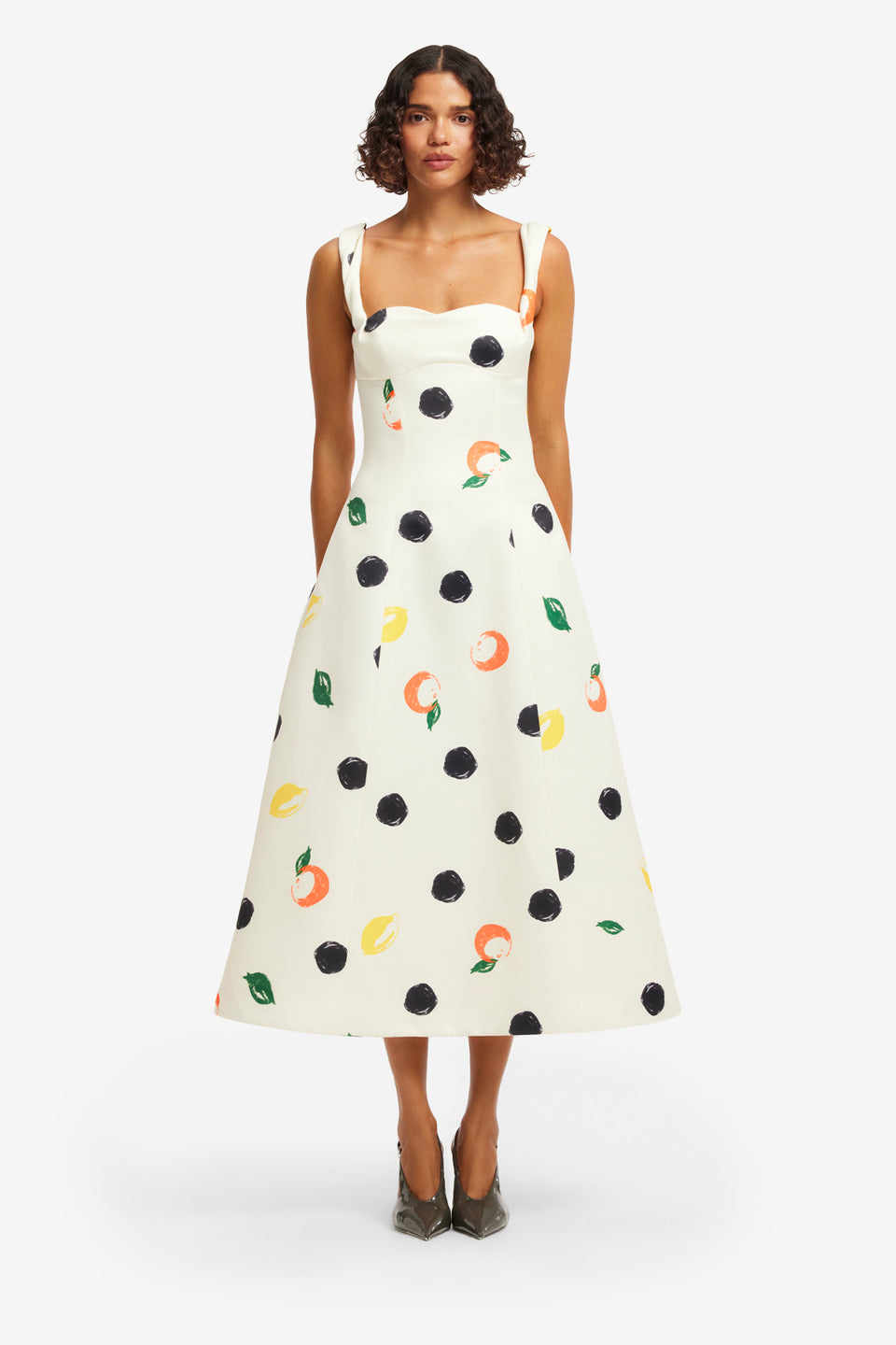 Exclusive LEO LIN Beatrice Midi Dress - Citrus Spots