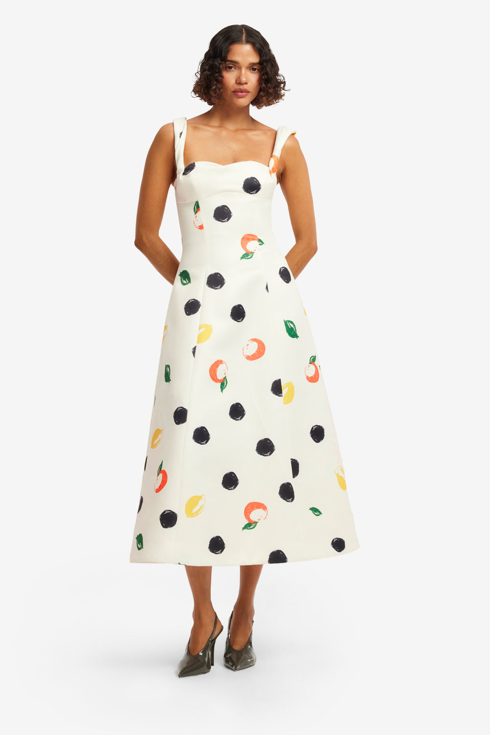 Exclusive LEO LIN Beatrice Midi Dress - Citrus Spots