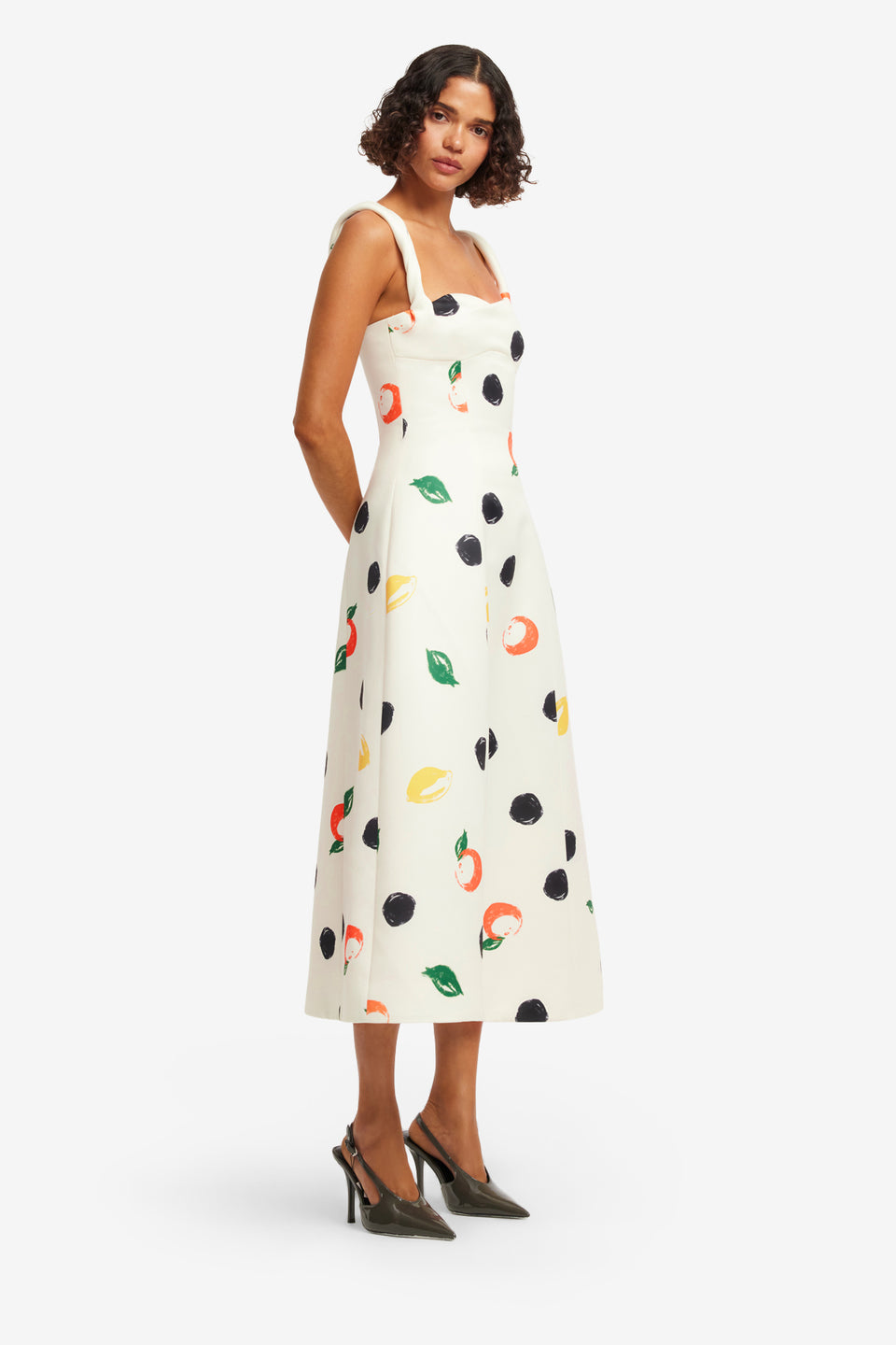 Exclusive LEO LIN Beatrice Midi Dress - Citrus Spots