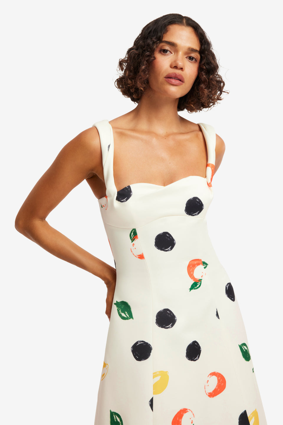 Exclusive LEO LIN Beatrice Midi Dress - Citrus Spots