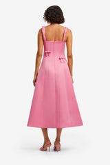 Beatrice Bow Midi Dress - Fuchsia Dress Midi