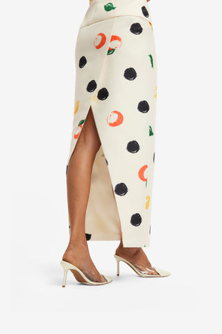 Exclusive LEO LIN Quinn Maxi Skirt - Citrus Spots
