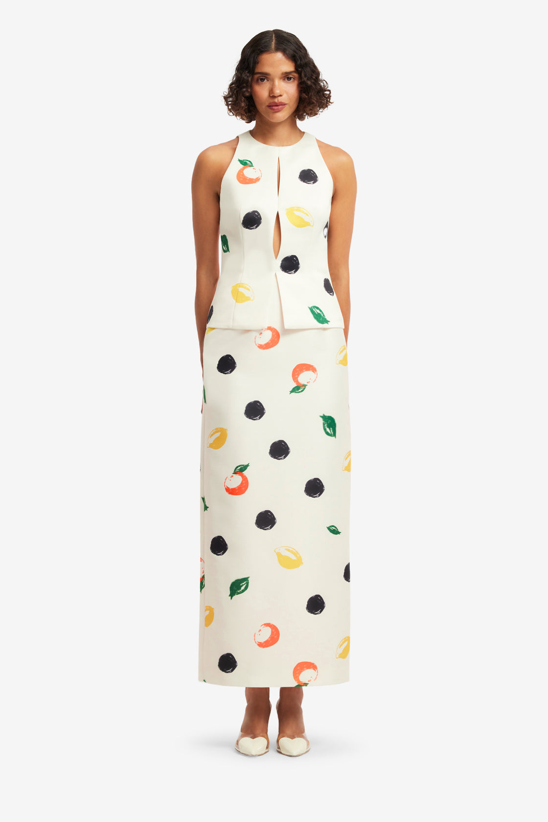 Exclusive LEO LIN Quinn Maxi Skirt - Citrus Spots