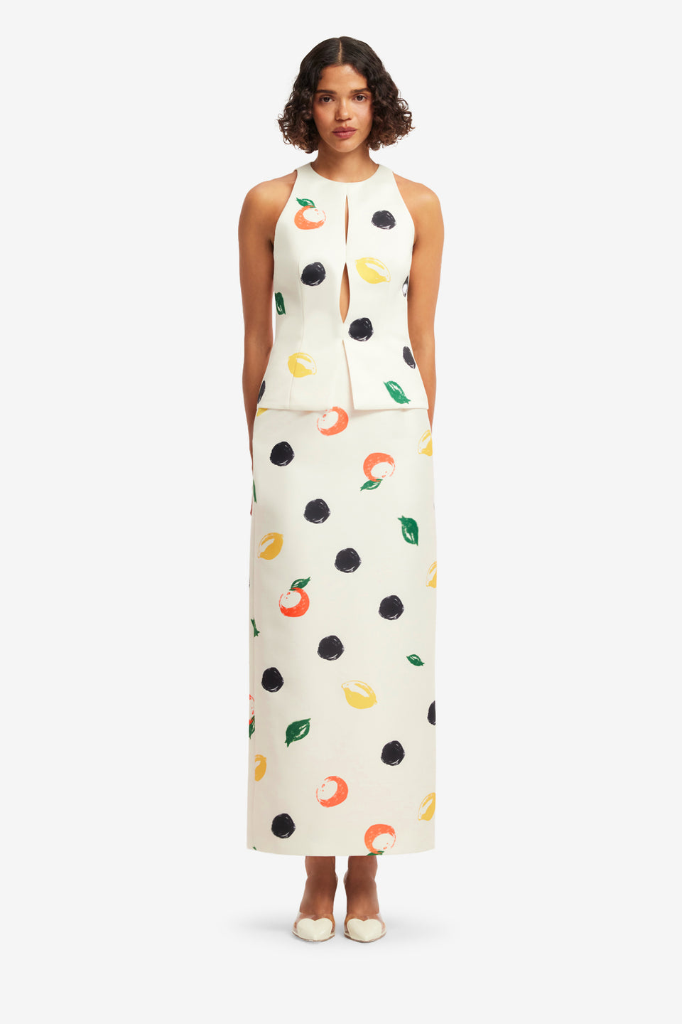 Exclusive LEO LIN Quinn Maxi Skirt - Citrus Spots