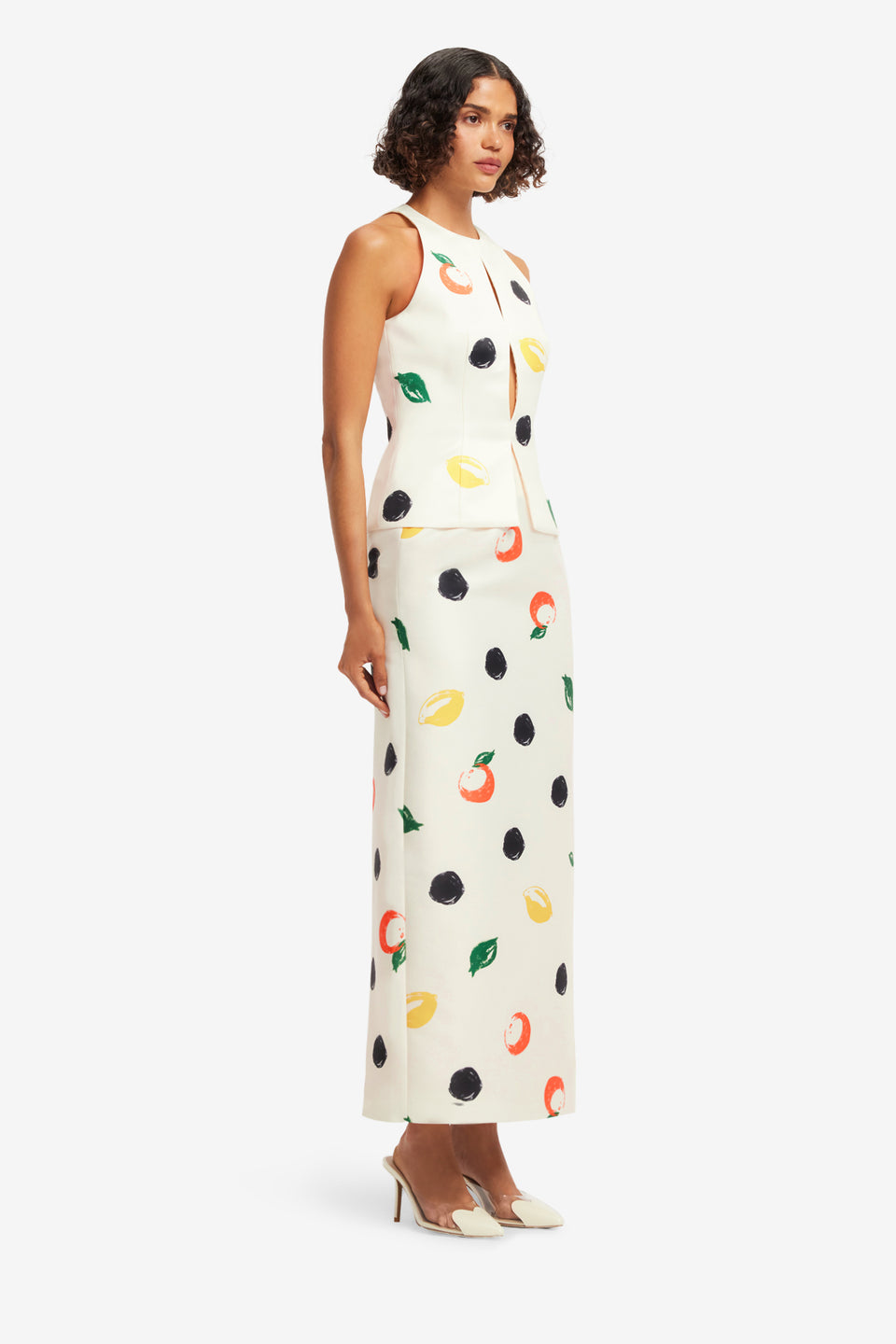 Exclusive LEO LIN Quinn Maxi Skirt - Citrus Spots