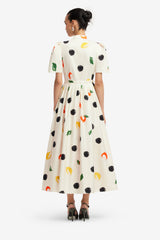 Bianca Short Sleeve Midi Dress - Citrus Spots Dress Midi