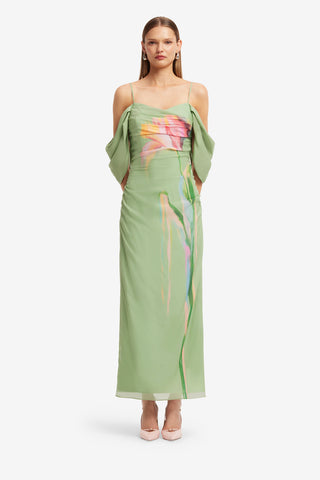 Angeline Maxi Dress - Tulip Print in Green Dress Maxi