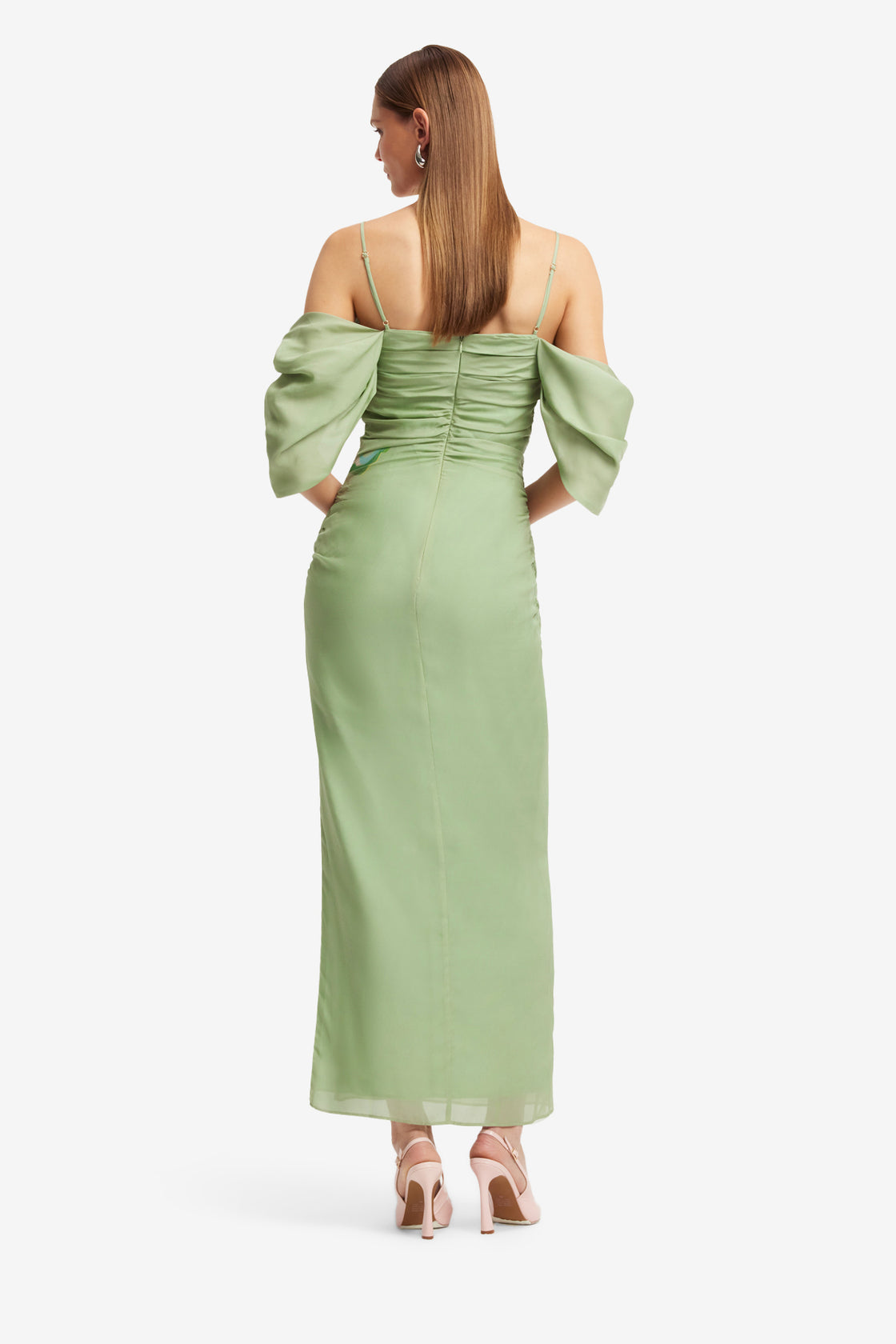 Angeline Maxi Dress - Tulip Print in Green Dress Maxi