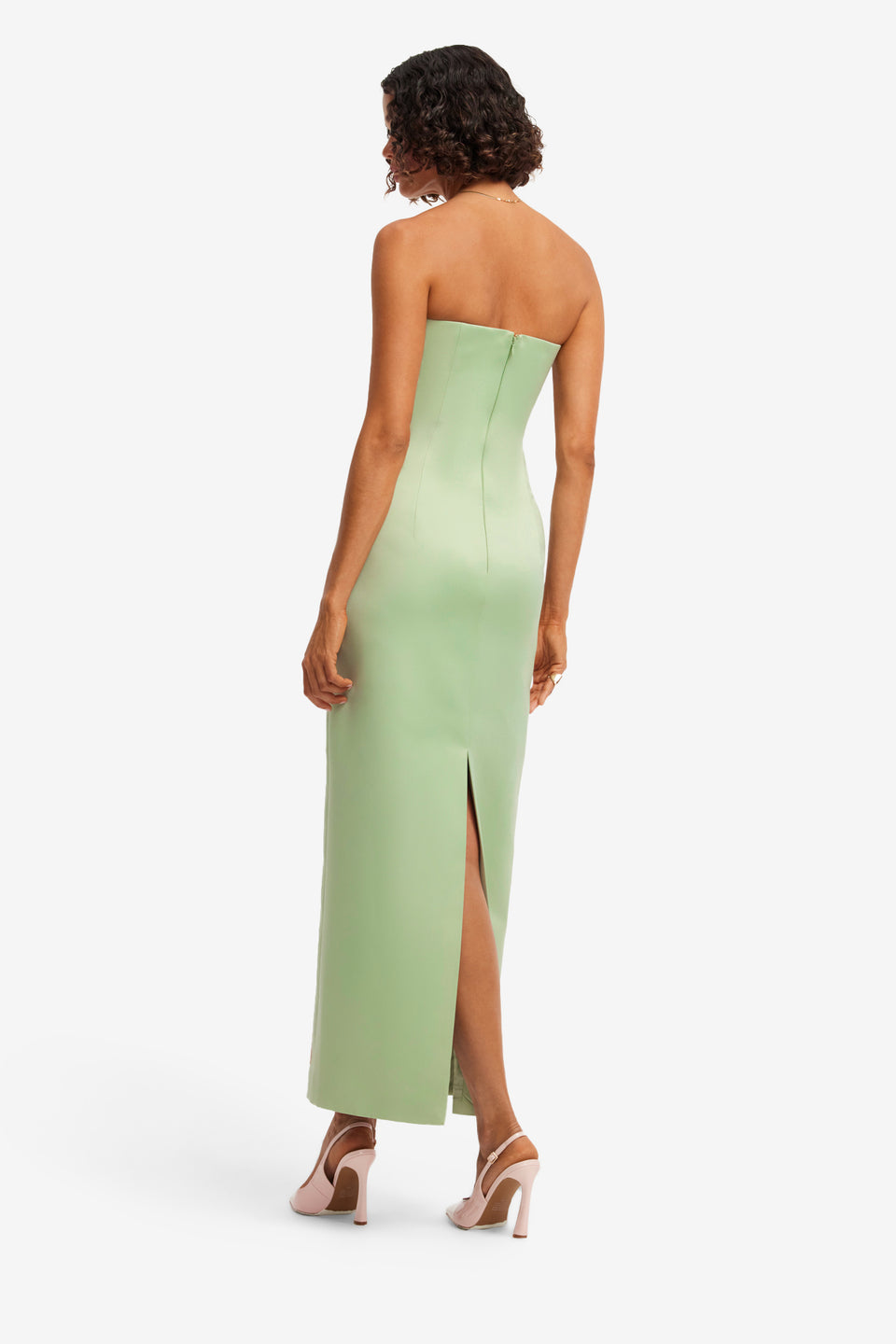 Exclusive LEO LIN Marilyn Cutout Bustier Maxi Dress - Tulip Print in Green