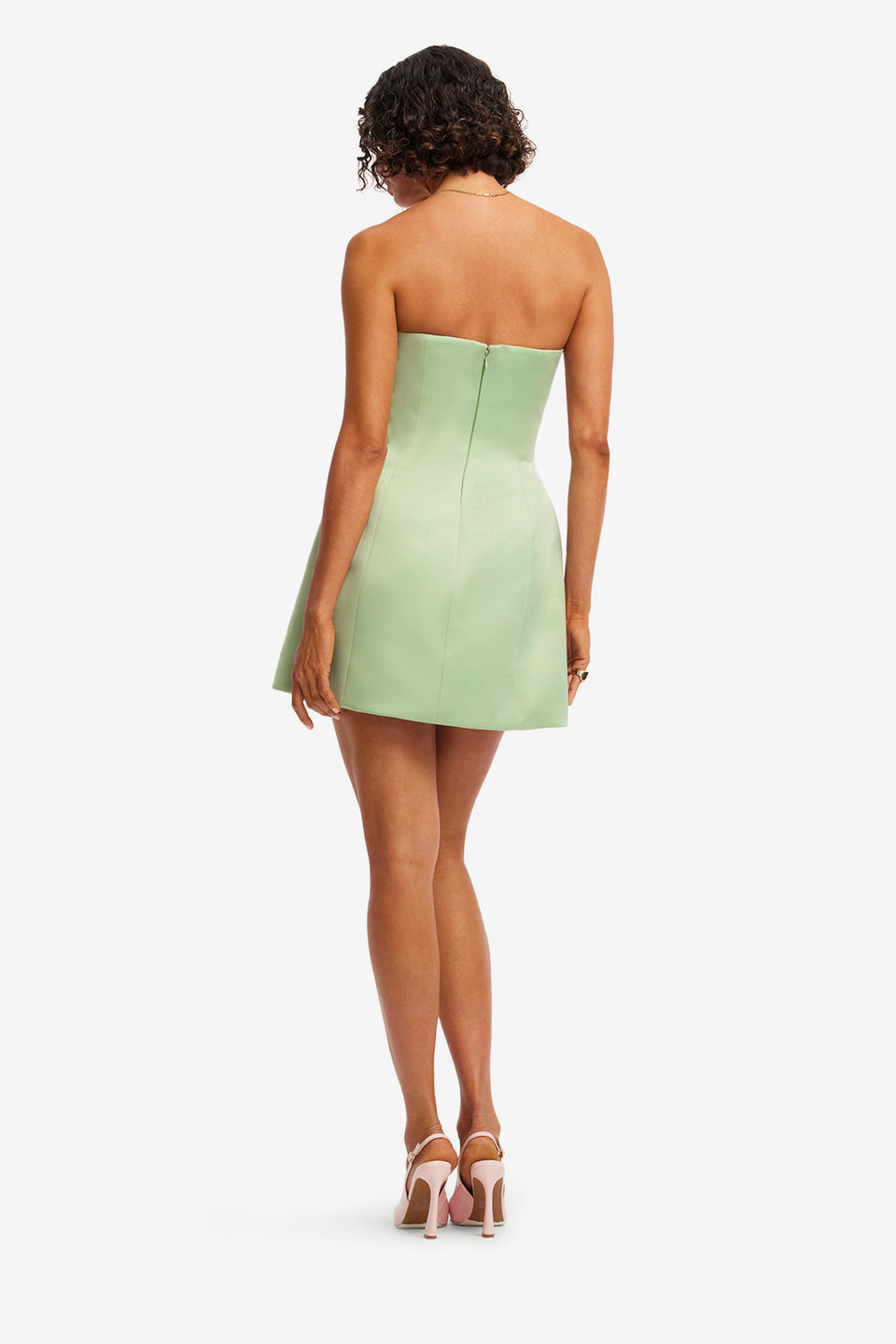 Exclusive LEO LIN Roselle Cutout Bustier Mini Dress - Tulip Print in Green