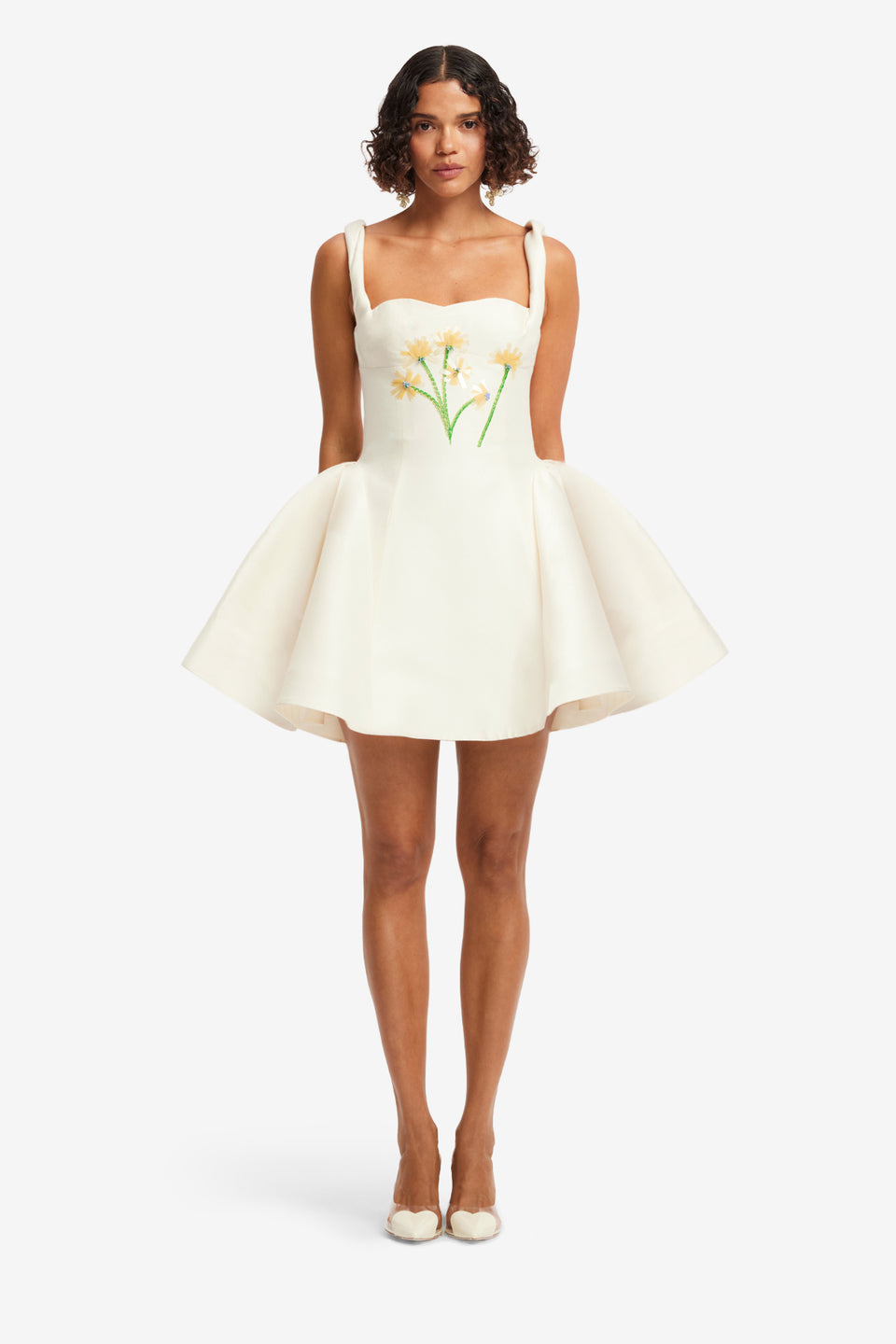 Exclusive LEO LIN Ariel Embellished Wool Mini Dress - Wildflower