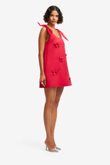Harper Bow Mini Dress - Vermilion Dress Mini