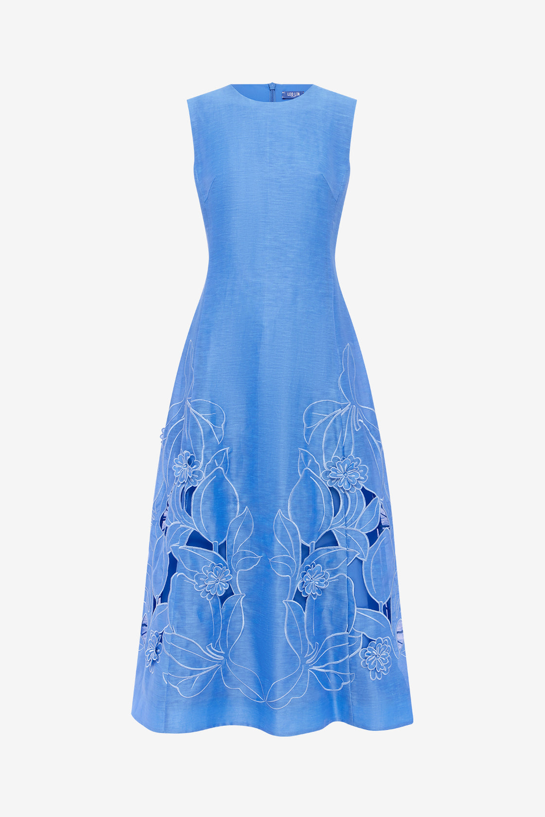 Exclusive LEO LIN Cleo Applique Sleeveless Midi Dress - Azure