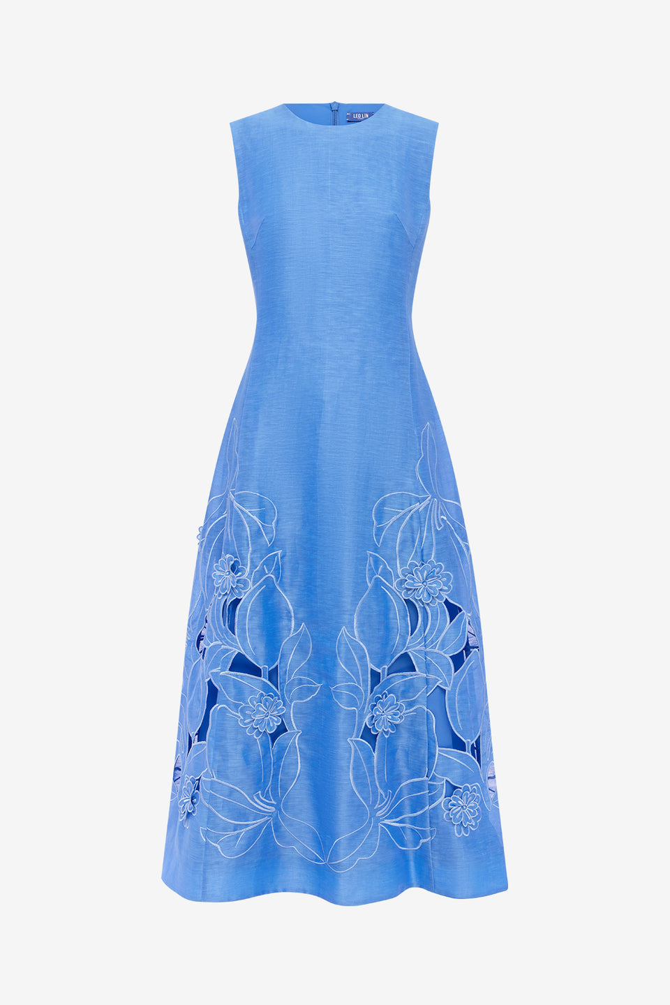 Exclusive LEO LIN Cleo Applique Sleeveless Midi Dress - Azure