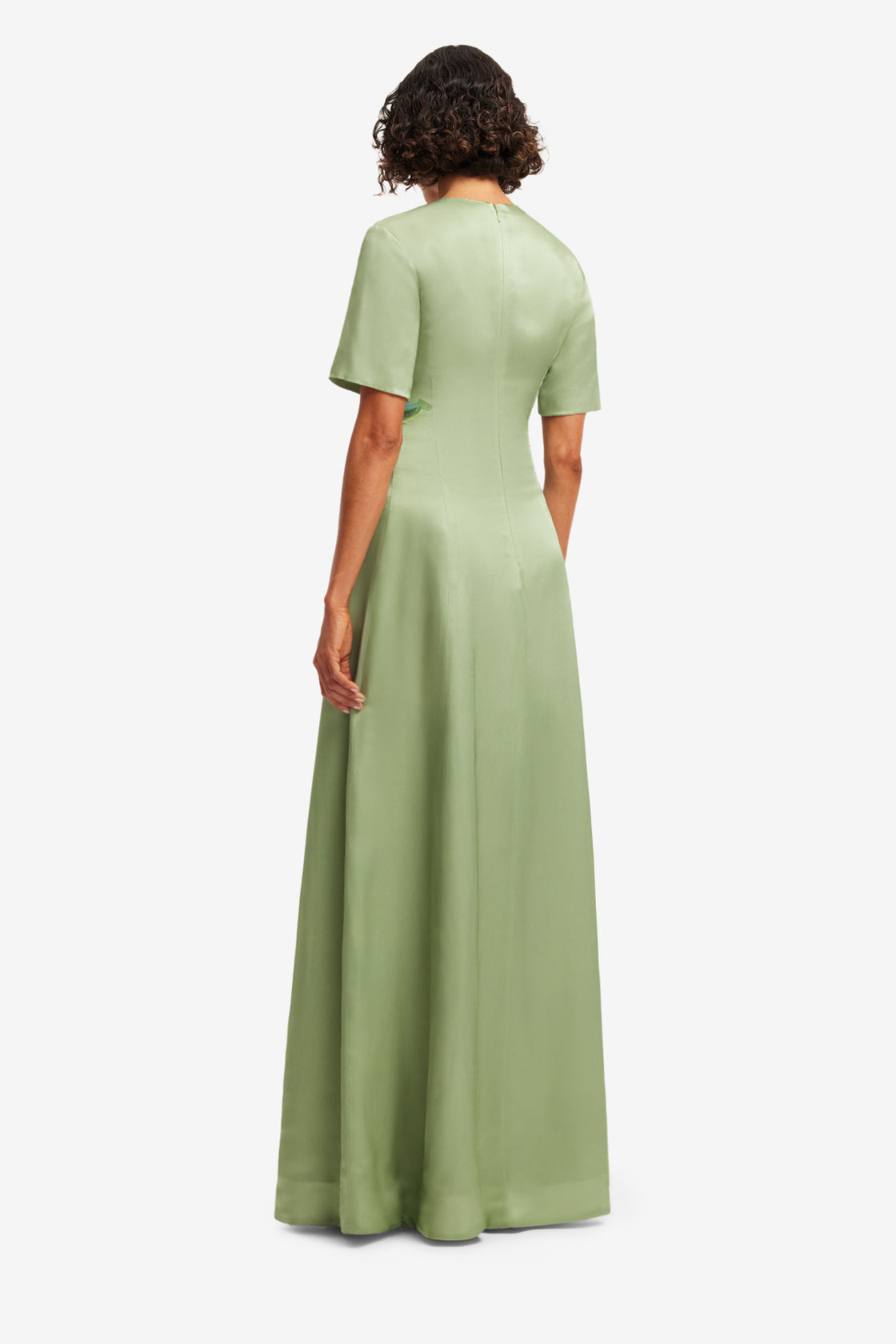 Alice Short Sleeve Maxi Dress - Tulip Print in Green LEO LIN Alice Short Sleeve Maxi Dress - Tulip Print in Green LEO LIN