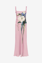 Valentina Maxi Dress - Bouquet Print in Pastel Pink Dress Maxi