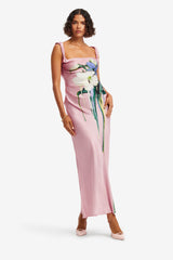 Valentina Maxi Dress - Bouquet Print in Pastel Pink Dress Maxi