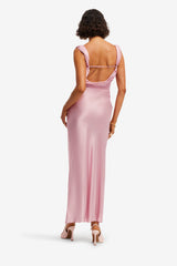 Valentina Maxi Dress - Bouquet Print in Pastel Pink Dress Maxi