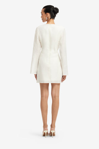 Exclusive LEO LIN Suzanne Applique Bell Sleeve Mini Dress - Snow