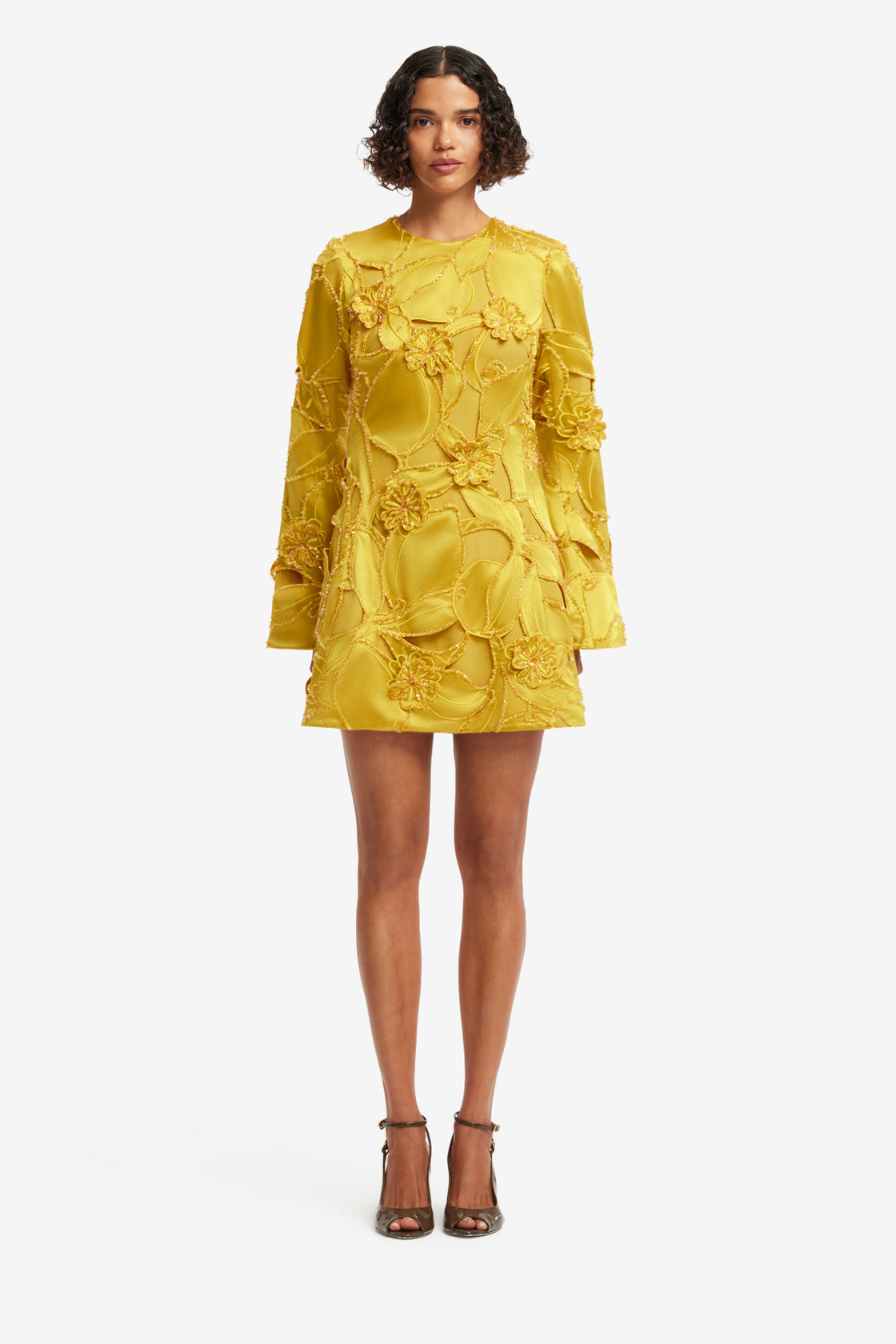 Suzanne Embellished Bell Sleeve Mini Dress - Opulence Dress Mini