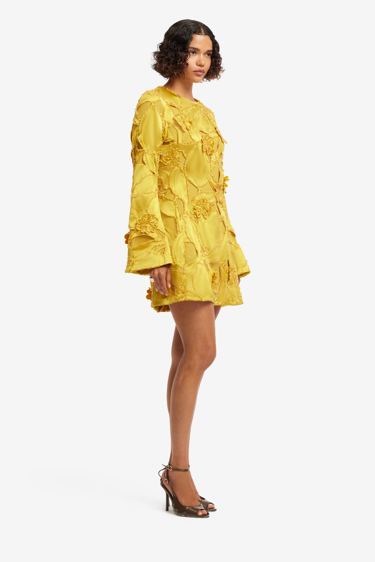 Suzanne Embellished Bell Sleeve Mini Dress - Opulence – LEO LIN