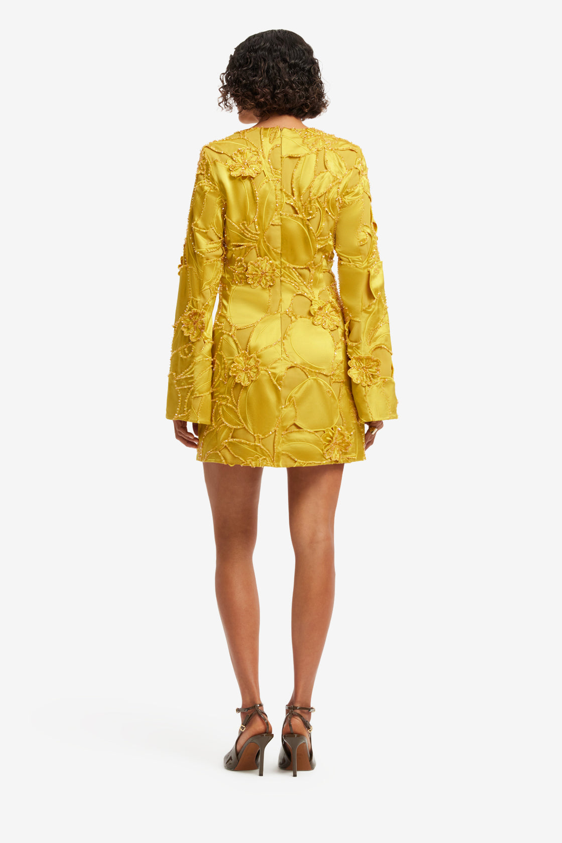 Suzanne Embellished Bell Sleeve Mini Dress - Opulence Dress Mini