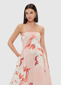 Exclusive Leo Lin Nora Bustier Maxi Dress - Peony Print