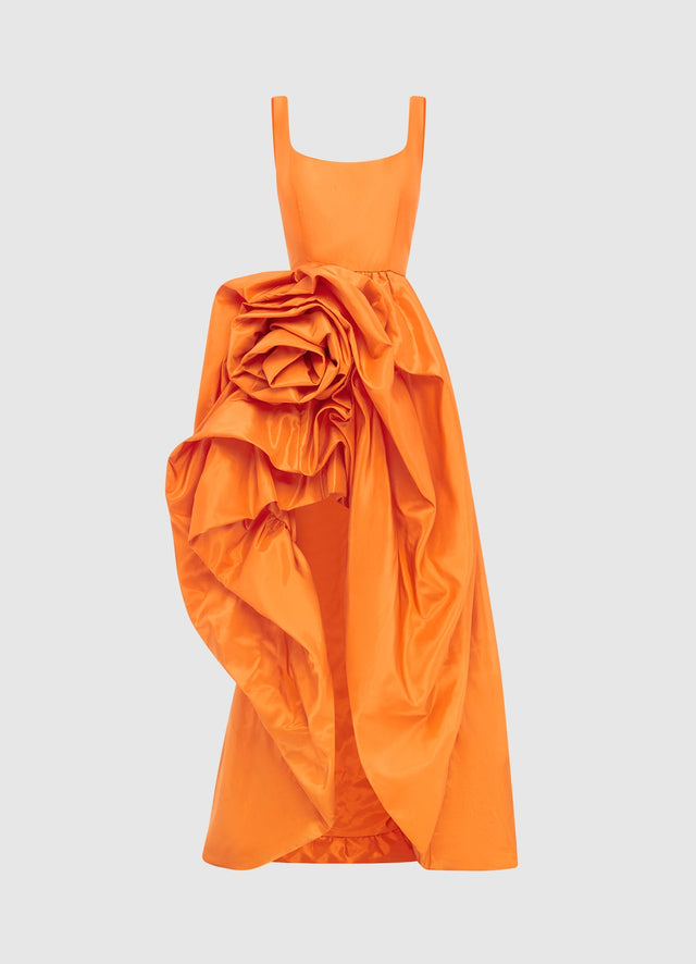 Exclusive Leo Lin Illiana Rose Gown - Tangerine