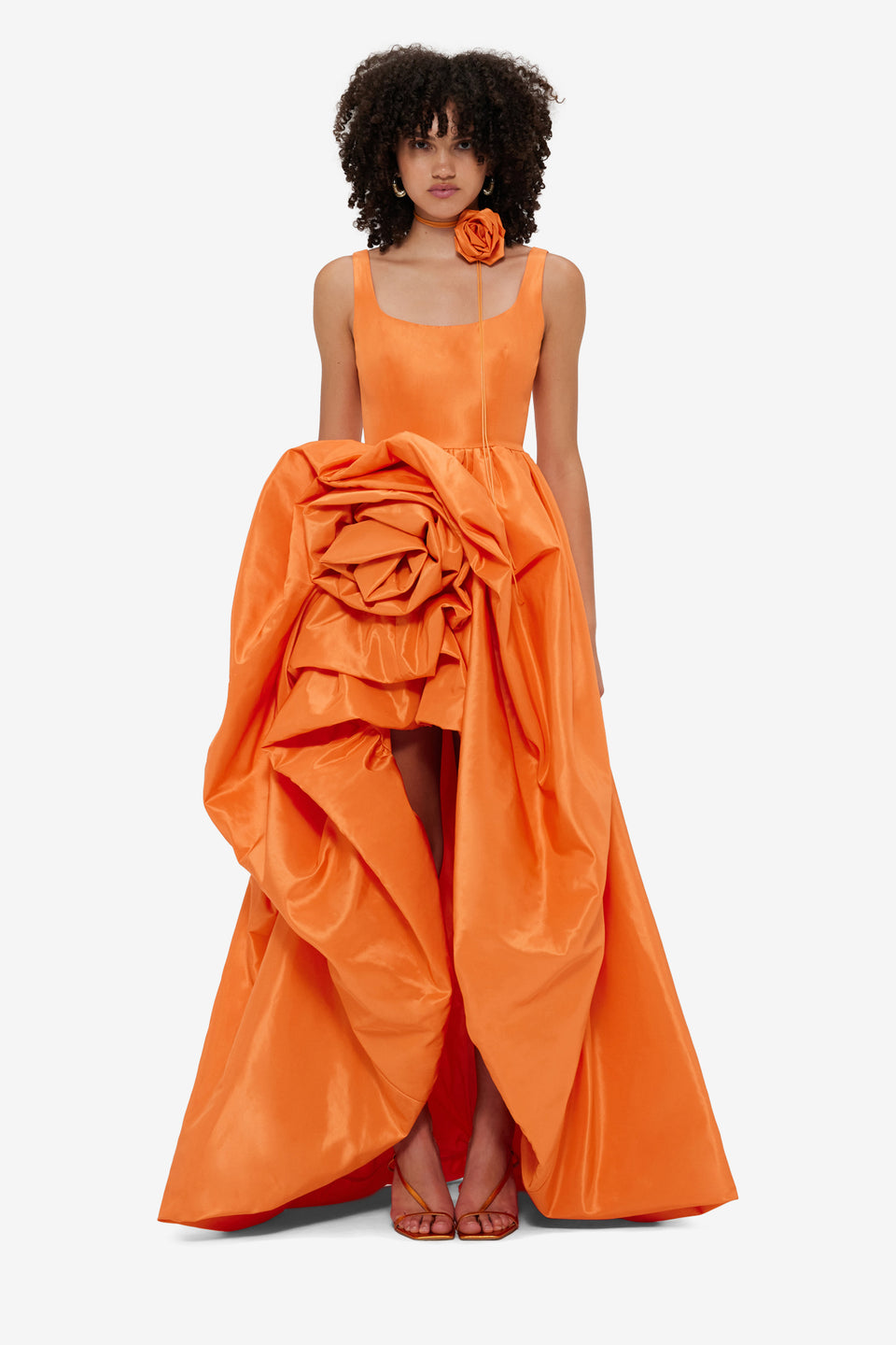 Exclusive Leo Lin Illiana Rose Gown - Tangerine