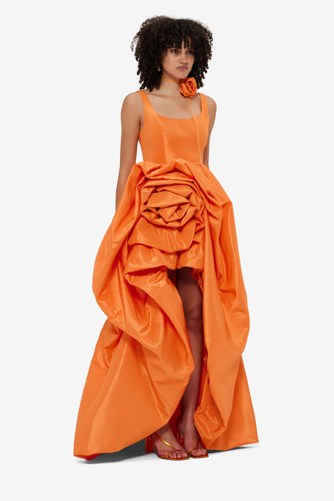 Exclusive Leo Lin Illiana Rose Gown - Tangerine