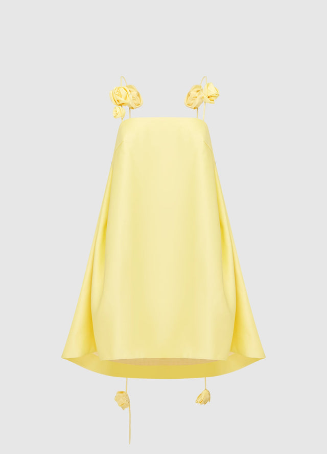 Exclusive Leo Lin Fiona Rose Mini Dress - Sorbet Yellow